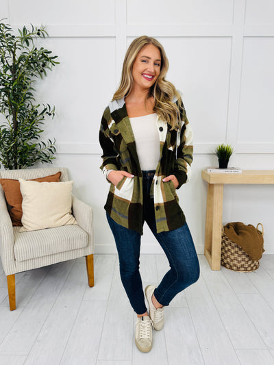 Cabin Whisper Shacket in Olive