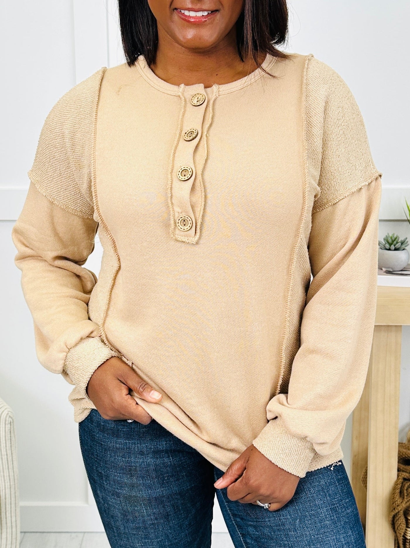 Button Down Beat Top