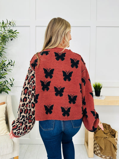 All Mixed Up Sweater in Rust Leopard