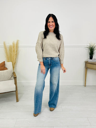 Cat Scratch Fever Tummy Control Wide Leg Jeans