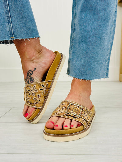 Blossom Buckle Sandals in Cork