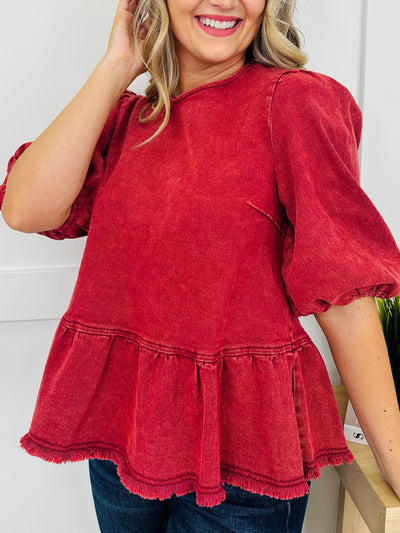 Back To Romance Top in Maroon