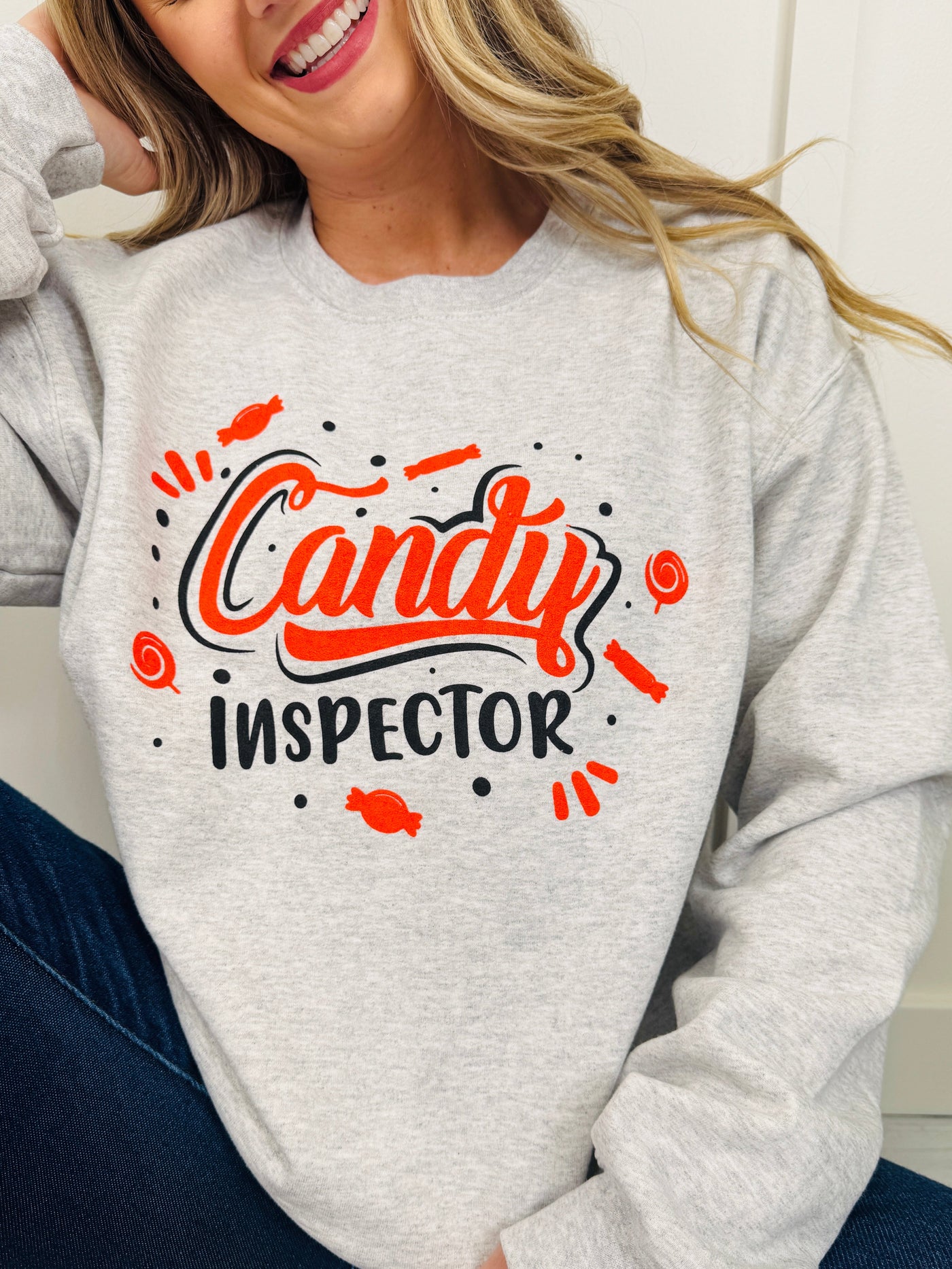Candy Inspector Graphic Crewneck Sweatshirt