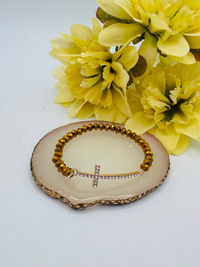 Beaded Cross Bracelet- Multiple Colors!