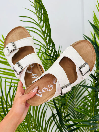 Buckled Style Sandals in White