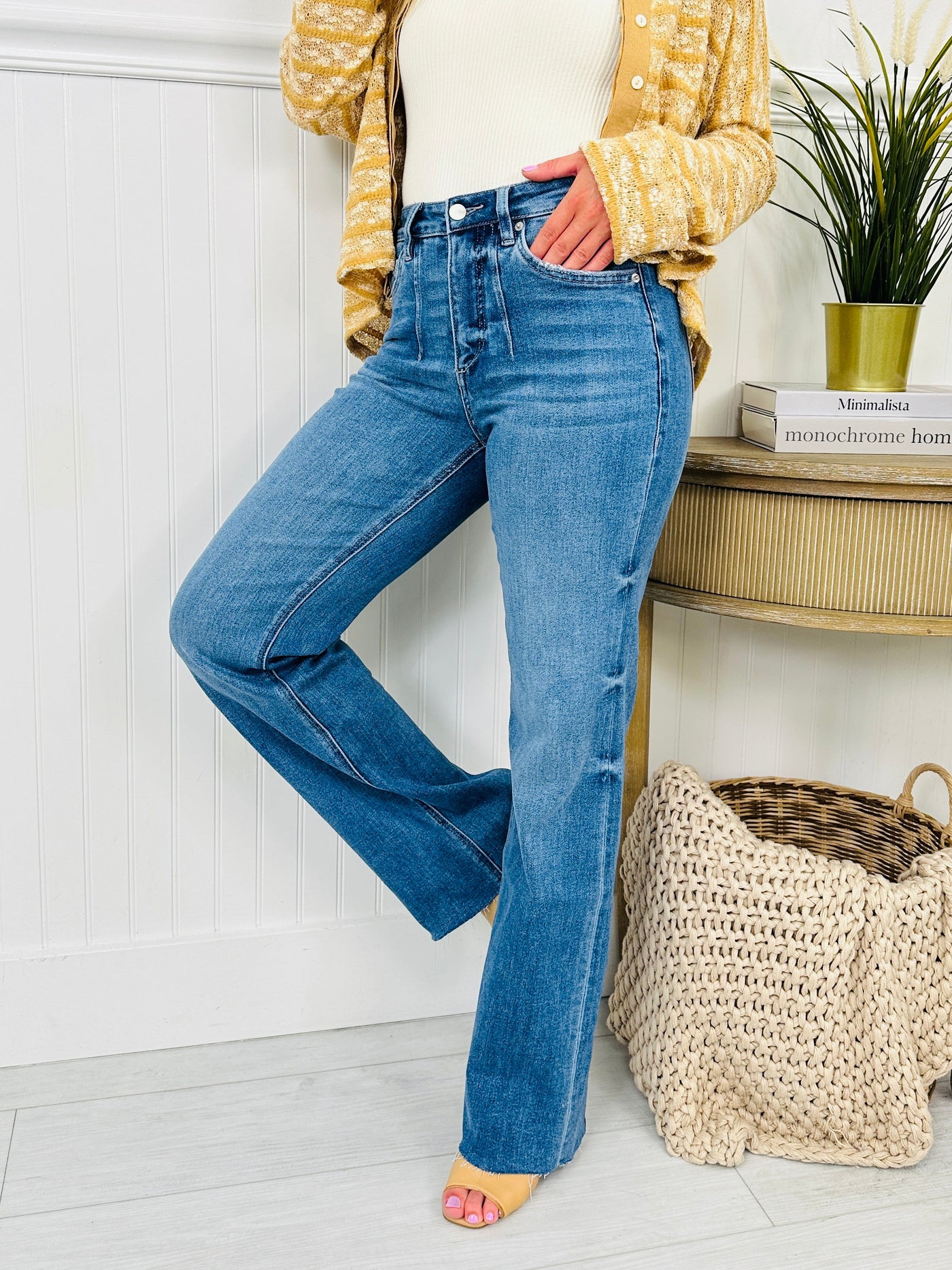 At The Front Wide Leg Tummy Control Jeans