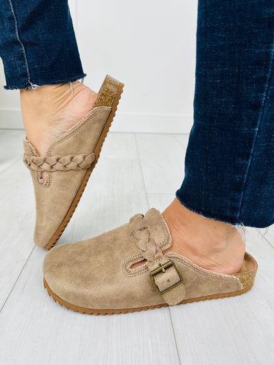 Buckle Blissed Clogs in Beige