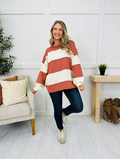 Borderline Bliss Pullover in Terracotta Butter