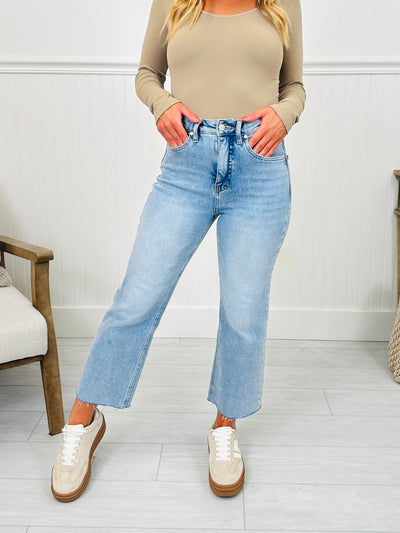 Along For The Ride Wide Leg Cropped Jeans With Tummy Control