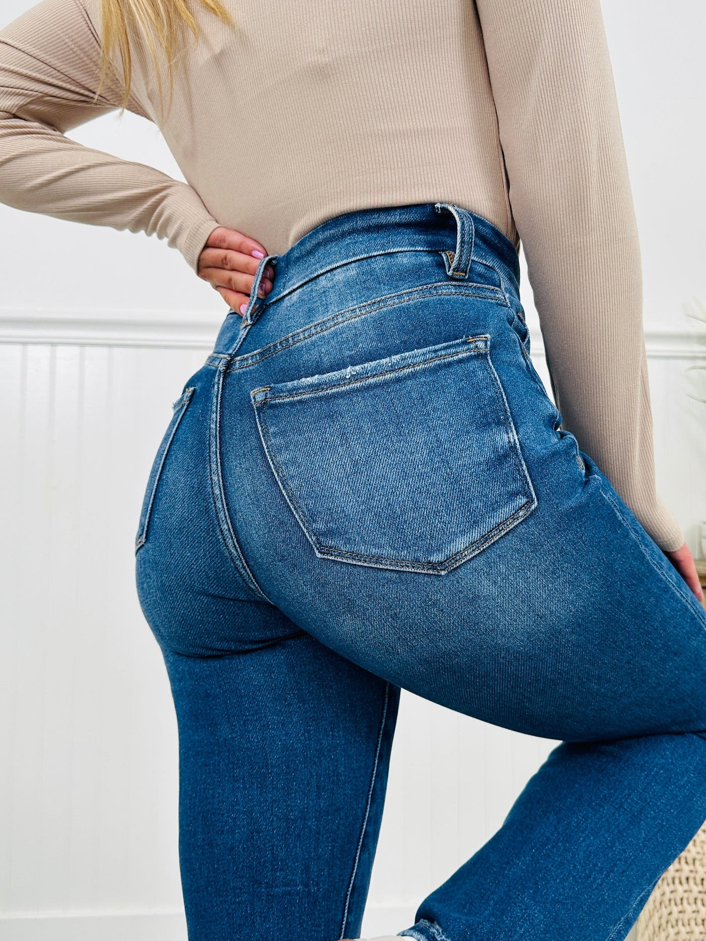 Bridge The Gap Cropped Straight Tummy Control Jeans
