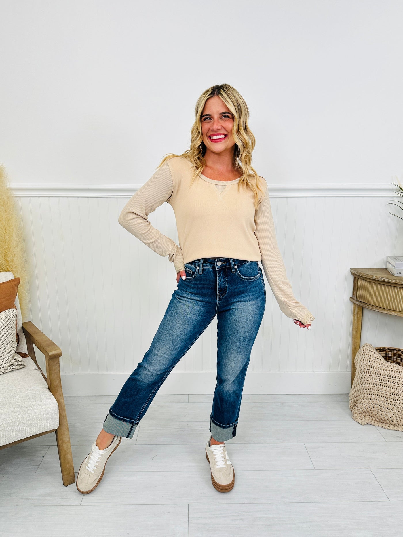 Can't Cuff This Tummy Control Slim Straight Jeans