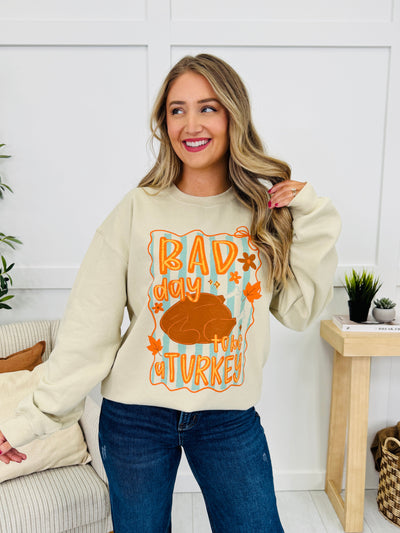 Bad Day To Be A Turkey Graphic Crewneck Graphic Sweatshirt