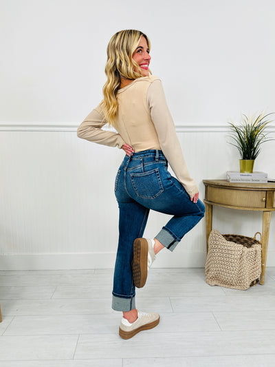 Can't Cuff This Tummy Control Slim Straight Jeans