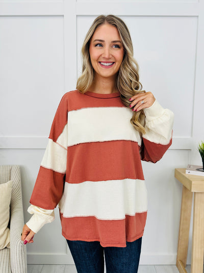 Borderline Bliss Pullover in Terracotta Butter