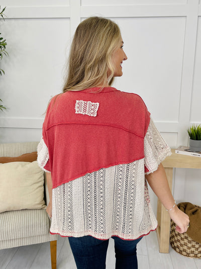 Blooming Peace Top in Tomato