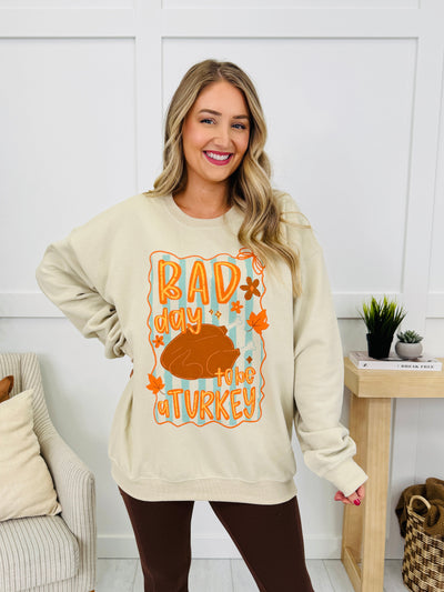 Bad Day To Be A Turkey Graphic Crewneck Graphic Sweatshirt