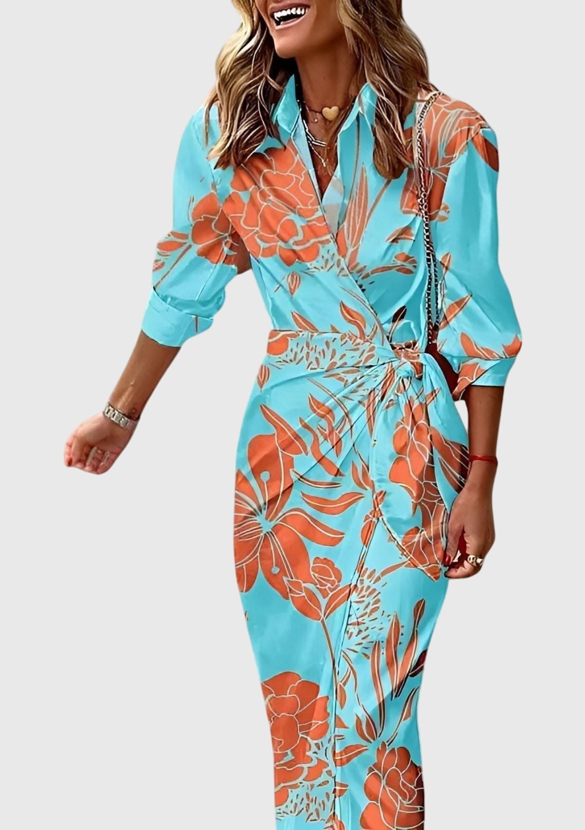 Everly™ | Elegant Wrap Dress with Print