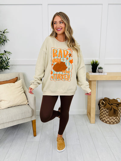 Bad Day To Be A Turkey Graphic Crewneck Graphic Sweatshirt
