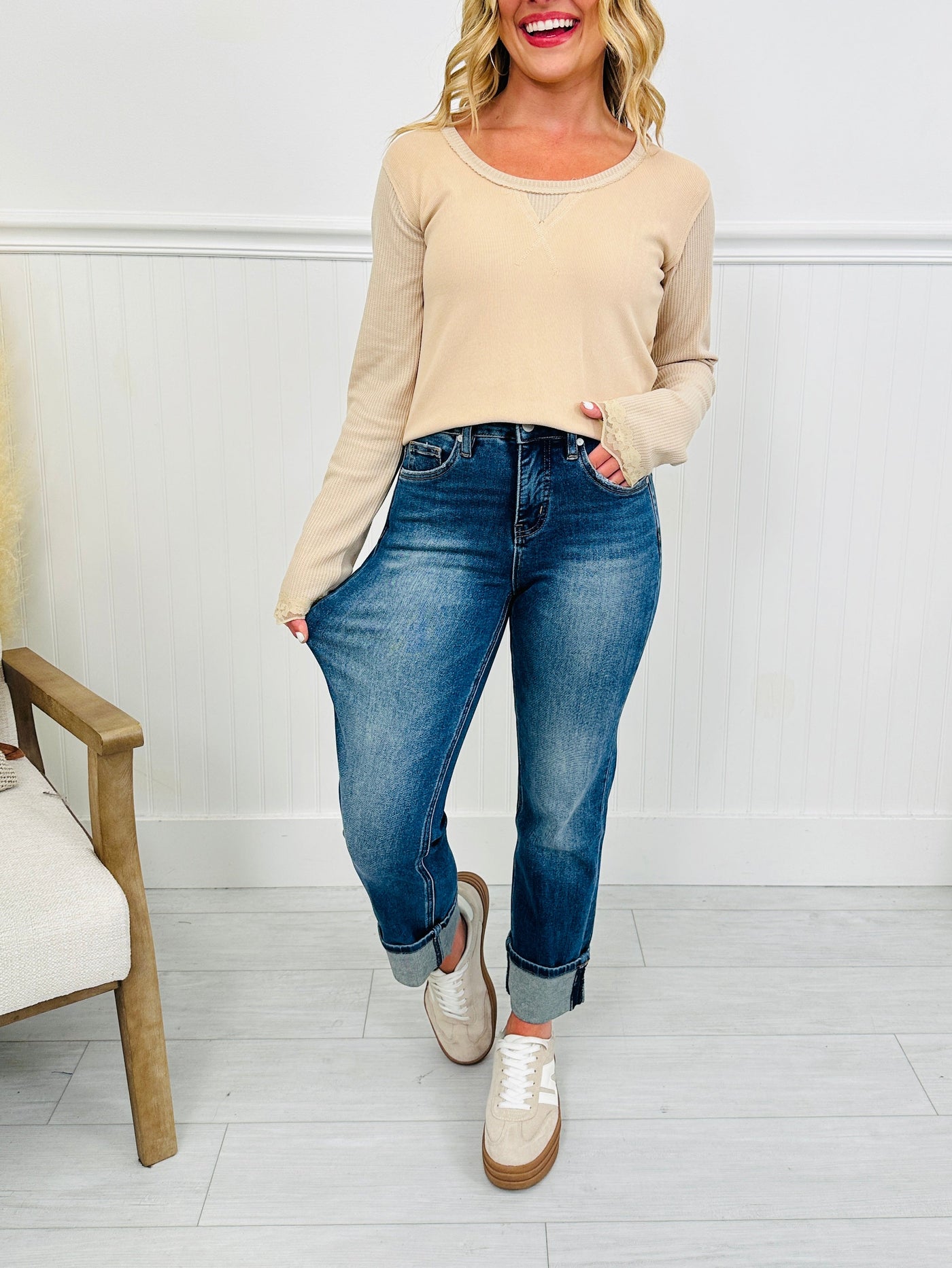 Can't Cuff This Tummy Control Slim Straight Jeans