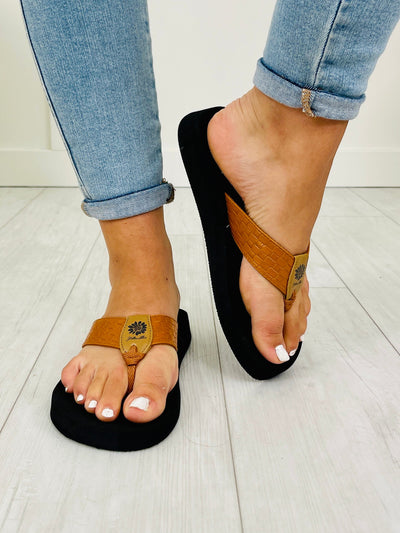 Beachside Bliss Flip Flops in Tan