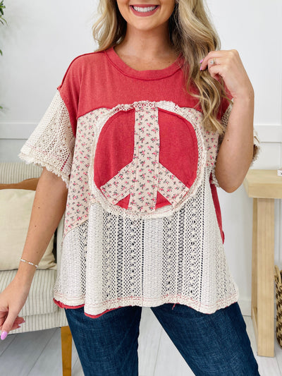 Blooming Peace Top in Tomato