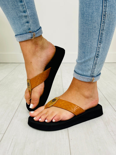 Beachside Bliss Flip Flops in Tan