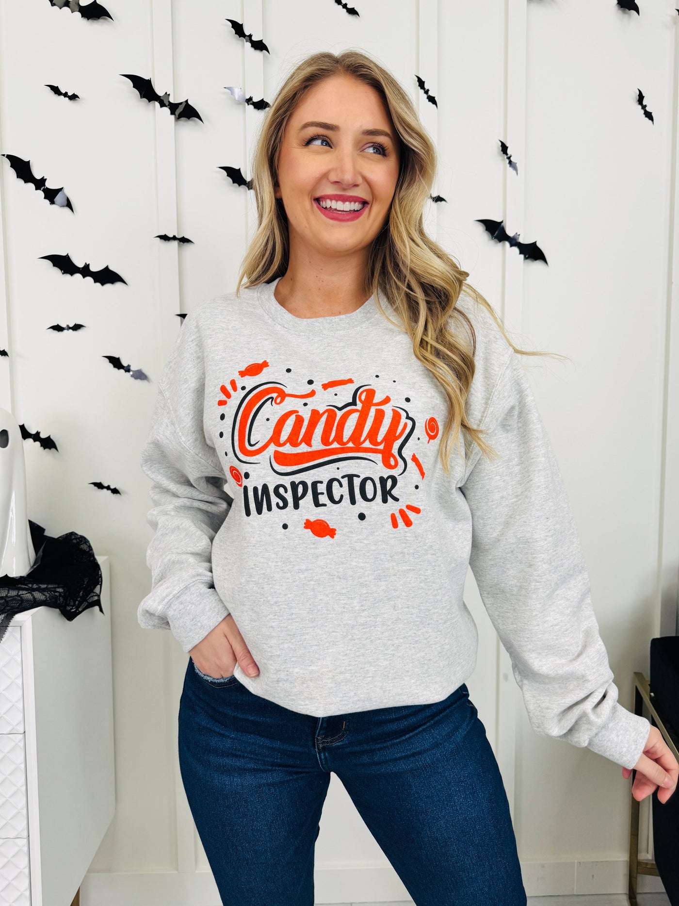 Candy Inspector Graphic Crewneck Sweatshirt