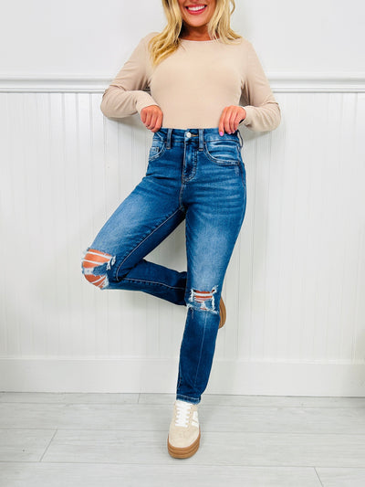 Bridge The Gap Cropped Straight Tummy Control Jeans