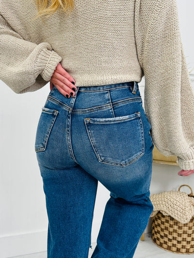 By Your Side Wide Leg Tummy Control Jeans