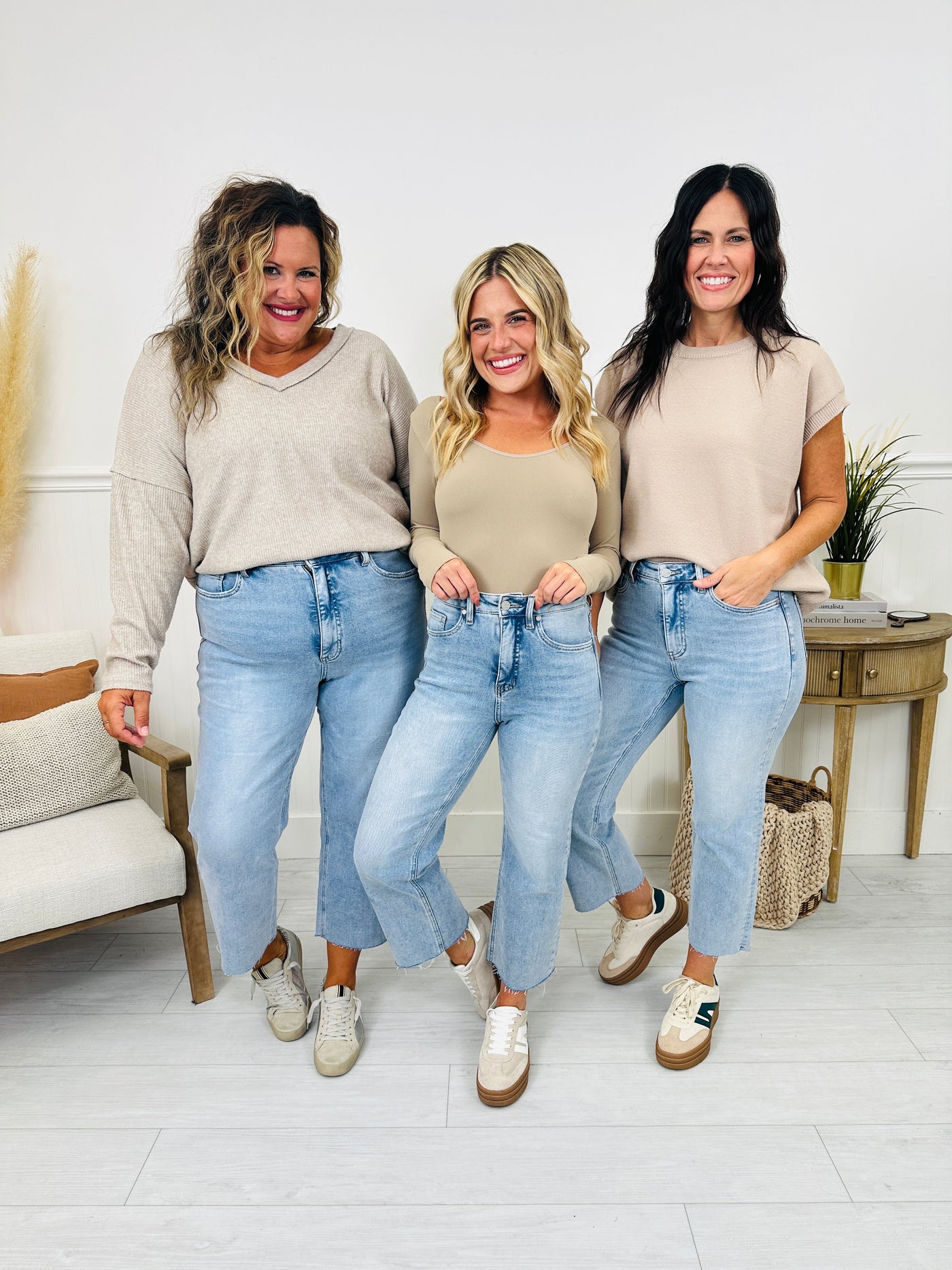 Along For The Ride Wide Leg Cropped Jeans With Tummy Control