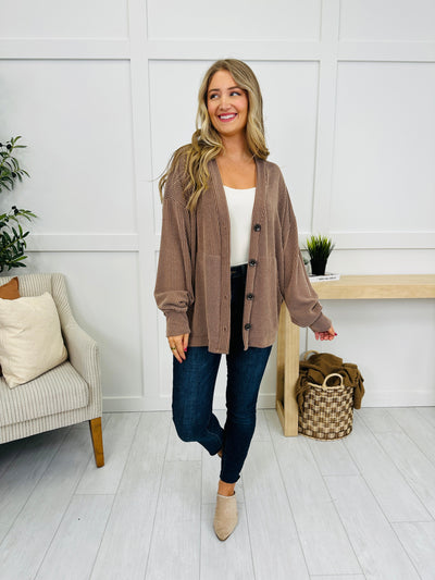 Between the Buttons Cardigan In Chestnut
