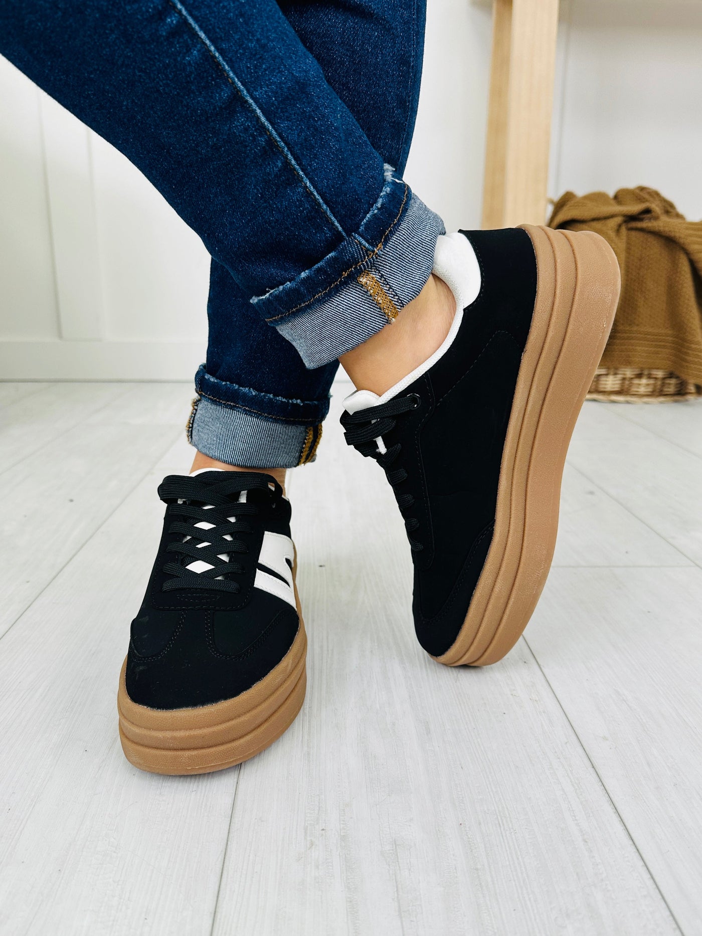 Breathe The Beat Sneakers in Black/White