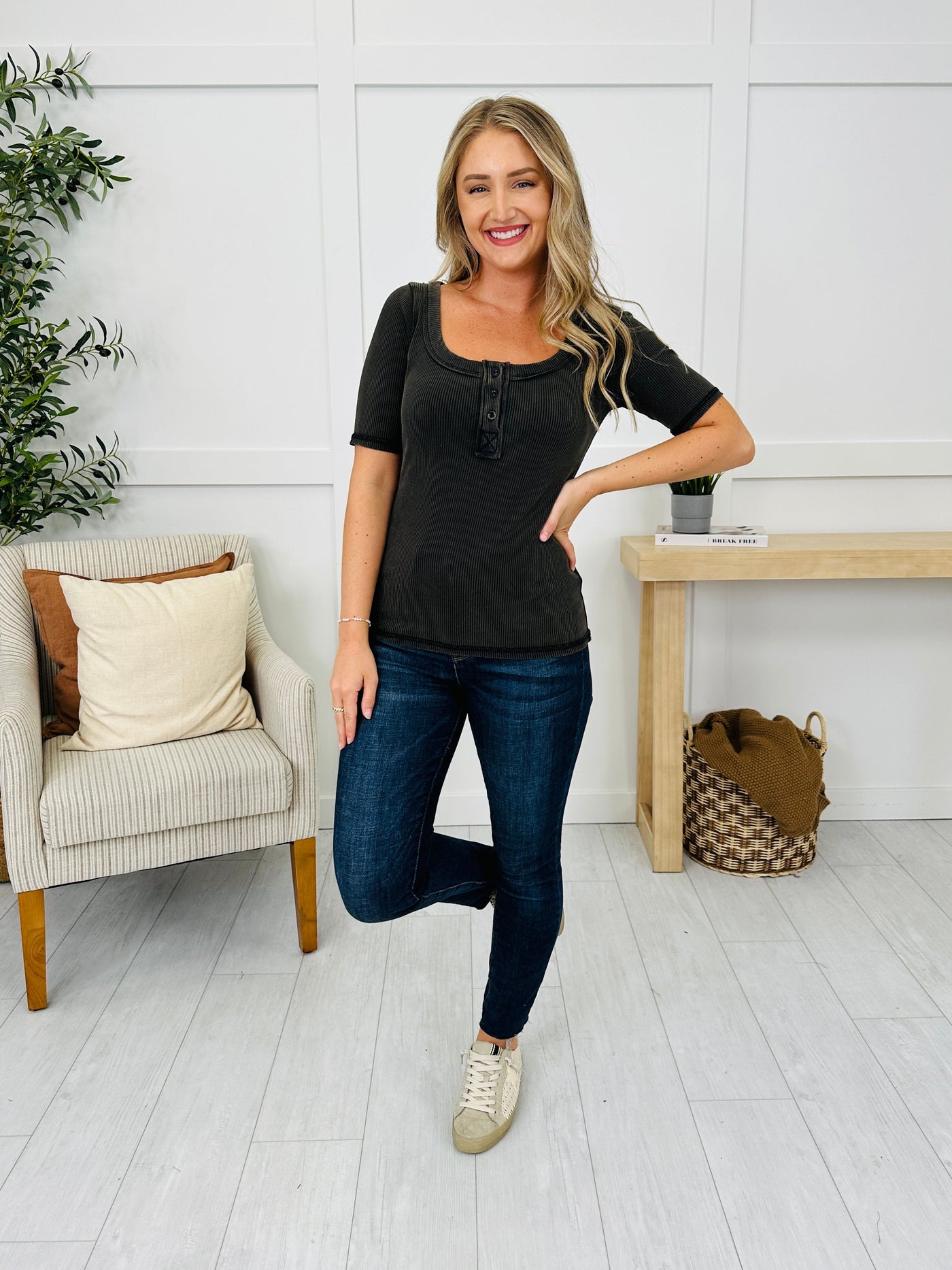 Buttoned Up Charm Top- Multiple Colors!