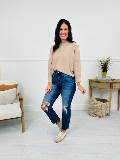 Bridge The Gap Cropped Straight Tummy Control Jeans