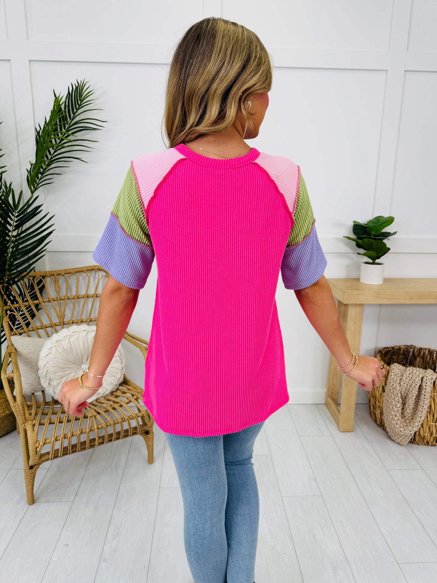 Block Out The Ordinary Top in Hot Pink
