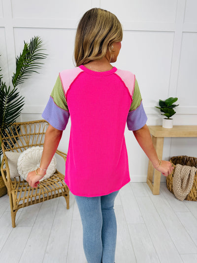 Block Out The Ordinary Top in Hot Pink