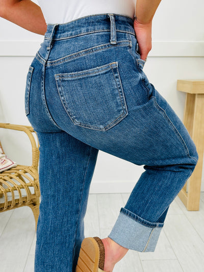 Change Your Tune Tummy Control Cropped Slim Wide Leg Jeans