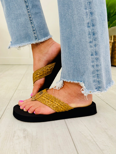 Blissfully Braided Flip Flops In Tan