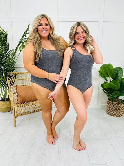 Black Shimmer One Piece Swimsuit