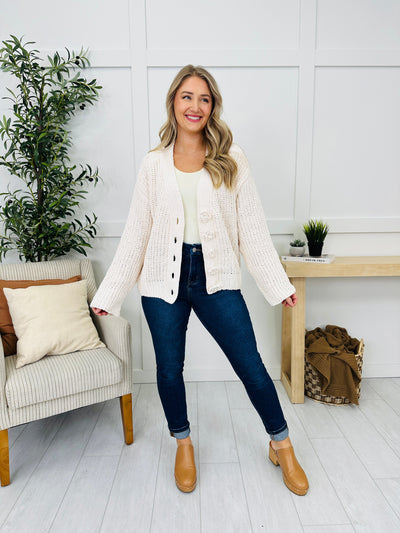 Bloom Where Buttoned Cardigan in Powder Cream