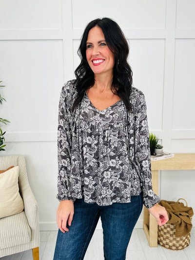Blooming Hour Top in Charcoal