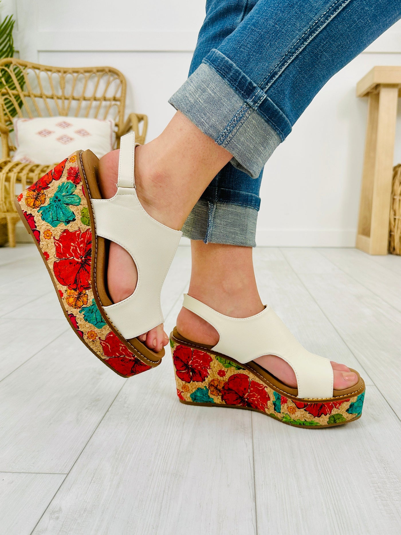 Blossom Heights Wedges In White