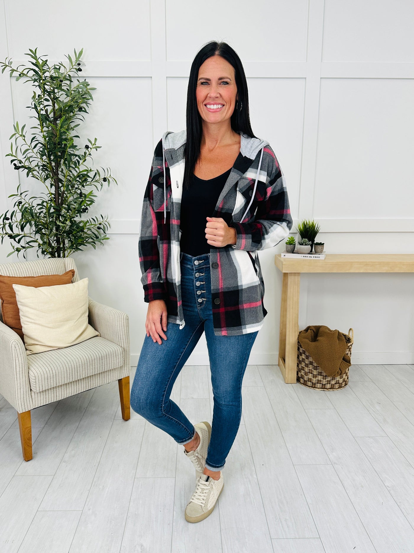 Cabin Whisper Shacket in Black