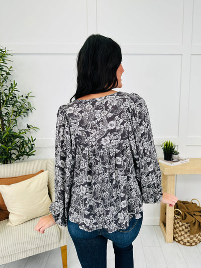 Blooming Hour Top in Charcoal