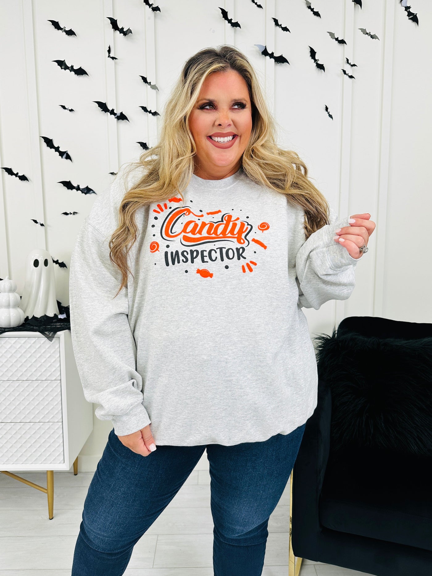 Candy Inspector Graphic Crewneck Sweatshirt