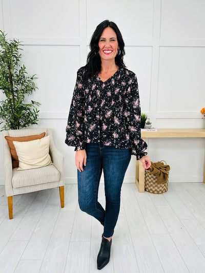 Among The Petals Top In Black