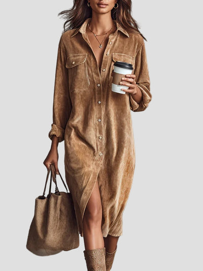 Beatriz | Corduroy Loose-Fit Midi Dress