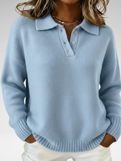 Juliette | Soft Knit Polo Sweater